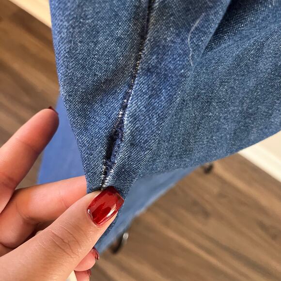 Y2K 2000s Creek Denim Jumper Maxi Dress Stud Detail Plus Sz 18 Cottagecore - Picture 7 of 10